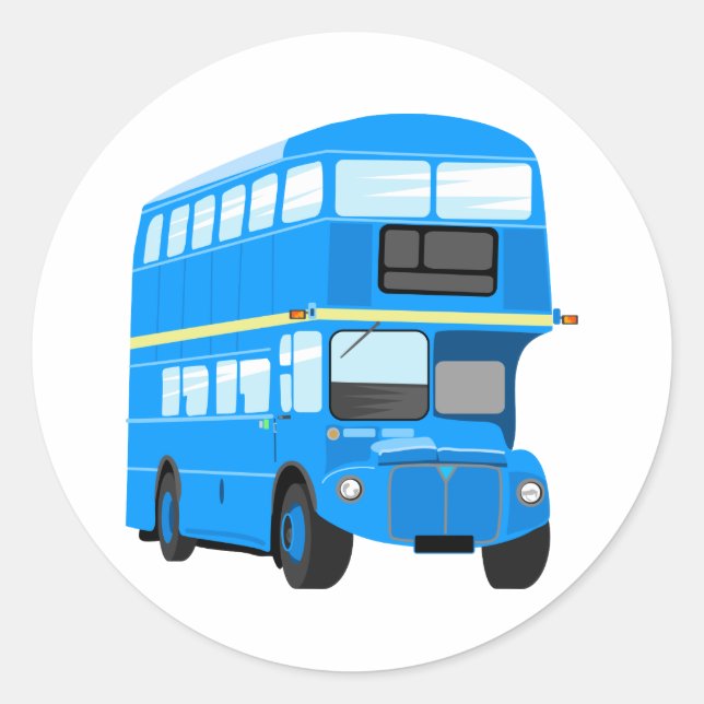 Sticker Rond Bus bleu (Devant)