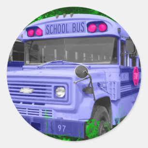 Sticker Rond Bus pourpre