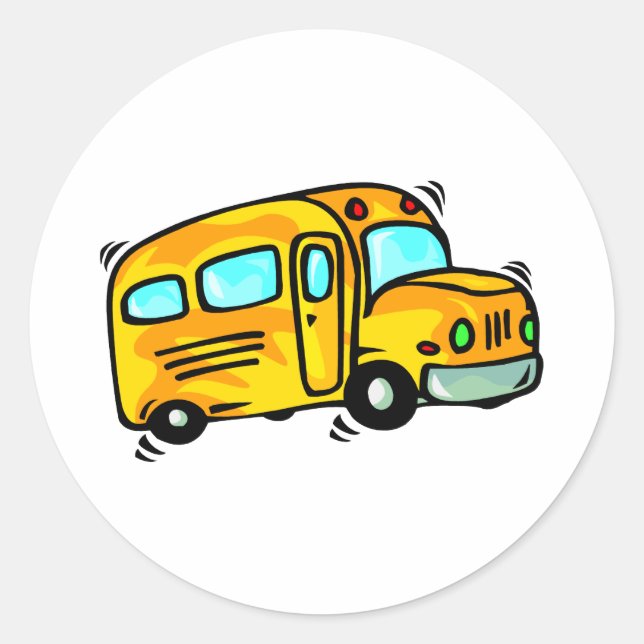 Sticker Rond Bus scolaire de Cute (Devant)