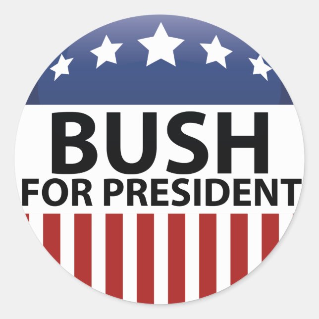 Sticker Rond Bush pour le président (Devant)