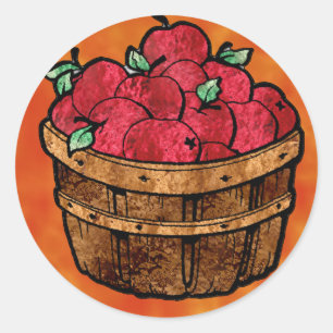 Sticker Rond Bushel de pommes Cartes pour notes