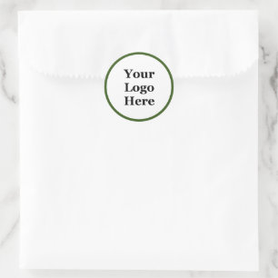 Sticker Rond Business Dark Green et White Votre logo ici