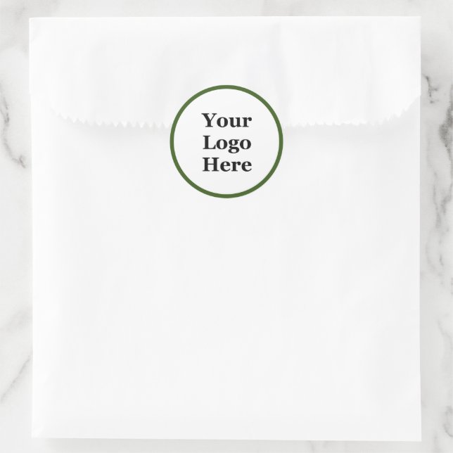 Sticker Rond Business Dark Green et White Votre logo ici (Sac)