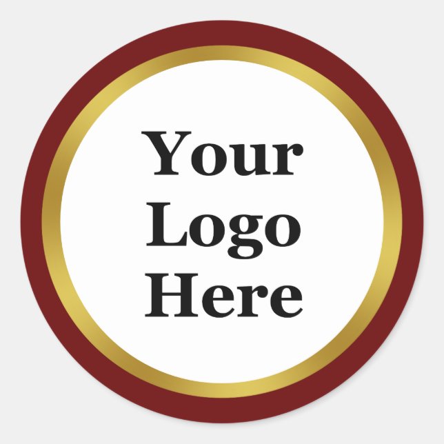 Sticker Rond Business Dark Red White et Gold Votre logo ici (Devant)