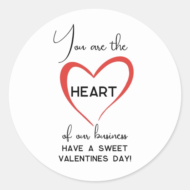Sticker Rond Business Heart Appreciation Client Customer (Devant)