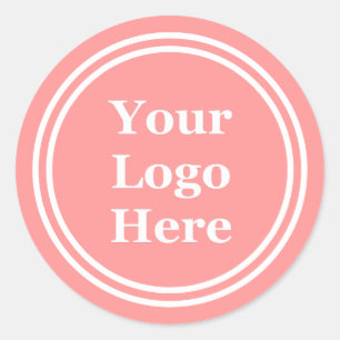 Sticker Rond Business Peach et White Votre logo ici Modèle