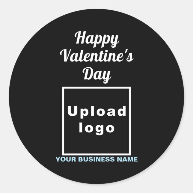 Sticker Rond Business Valentine Greeting On Navy Blue  (Devant)