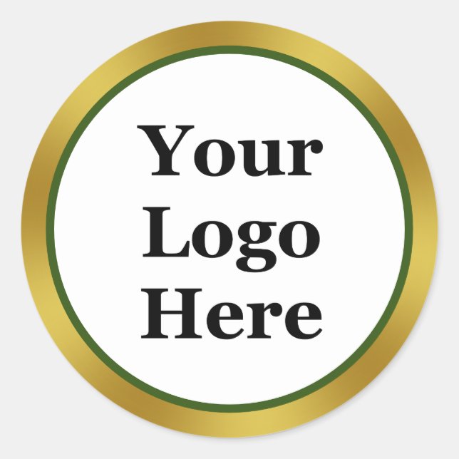 Sticker Rond Business White Green et Gold Votre logo ici (Devant)