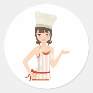 Sticker Rond Buste de chef