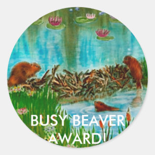 Sticker Rond BUSY BEAVER KIDS cadeaux