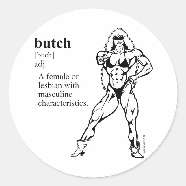 Sticker Rond BUTCH (lesbienne) (Devant)