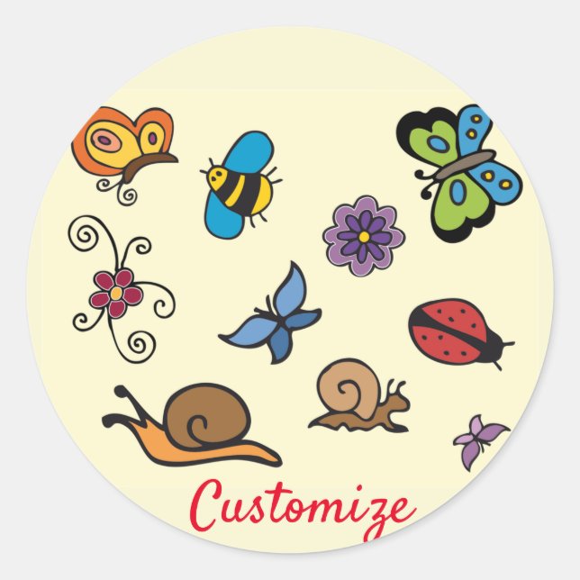 Sticker Rond Butterflies Snails Insects Thunder_Cove (Devant)