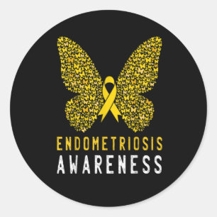 Sticker Rond Butterfly Endometriosis Awareness Month