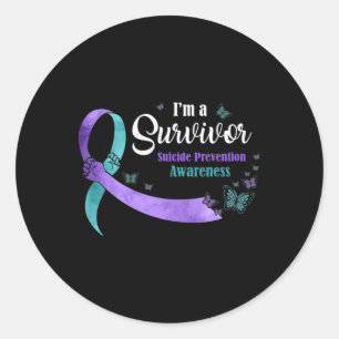 Sticker Rond Butterfly I'm A Survivor Suicide Prevention Award