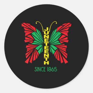 Sticker Rond Butterfly Junetdix Freedom - 19 juin 1865 Afro