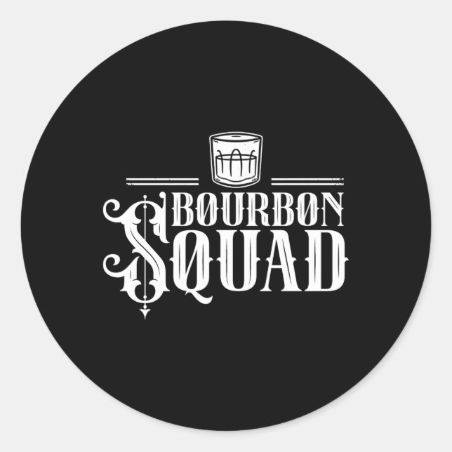 Sticker Rond Buveur Bourbon Squad (Devant)