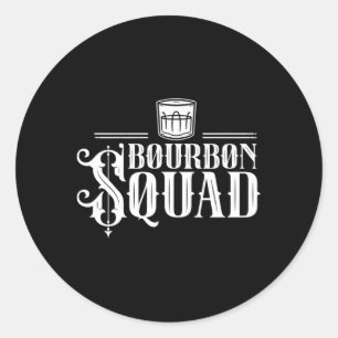 Sticker Rond Buveur Bourbon Squad