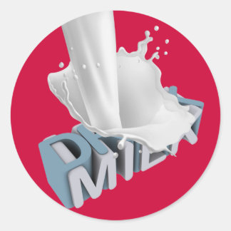 Sticker Rond Buvez Du Lait ! 3D