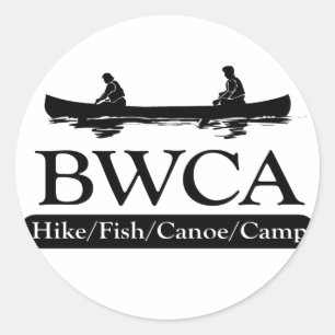 Sticker Rond BWCA / Randonnée Fish Canoe Camp