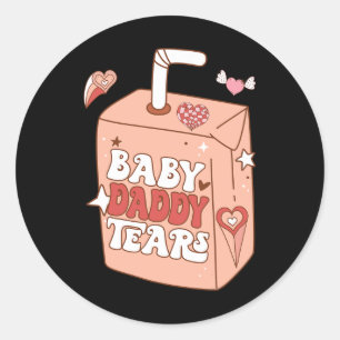Sticker Rond Byby Papa Larmes Funny Valentine Douce