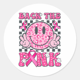 Sticker Rond Byck Smile Rose Face Pink Breast Cancer Award