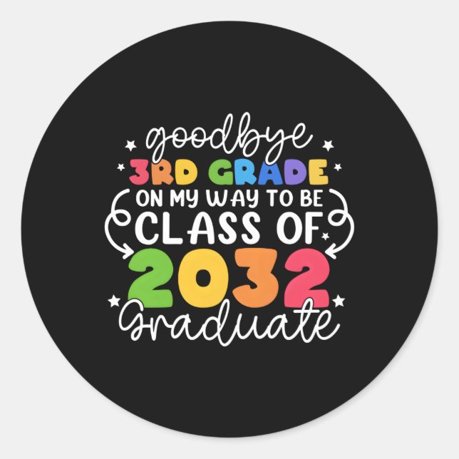 Sticker Rond Bye 3Ème Classe De 2032 3Ème Année (Devant)