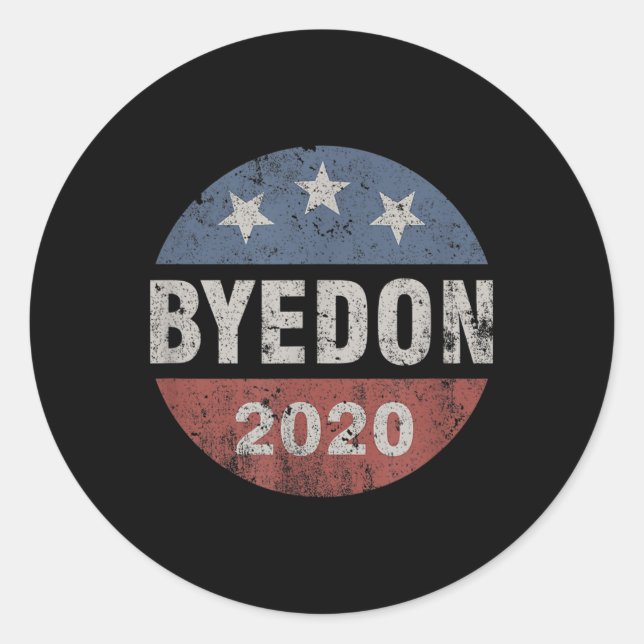 Sticker Rond Bye Don 2020 Byedon Button Drôle Joe Biden Anti (Devant)