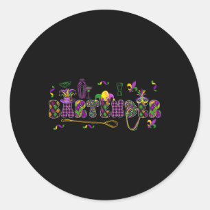 Sticker Rond Byrtender Mardi Gras Symboles masqué Jester Casque