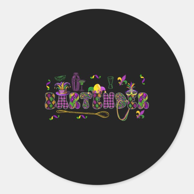 Sticker Rond Byrtender Mardi Gras Symboles masqué Jester Casque (Devant)