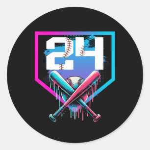 Sticker Rond Bysebyll Birthday Boy Drip 24th Player 24 Ans