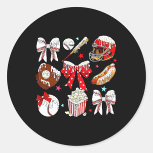 Sticker Rond Bysebyll Coquette Bow Drip Game Day Bysebyll Mama