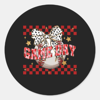 Sticker Rond Bysebyll Coquette White Bow Mothers Day Sports Wom