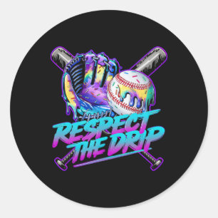 Sticker Rond Bysebyll Drip Glace au Chocolat qui Dégouline Resp