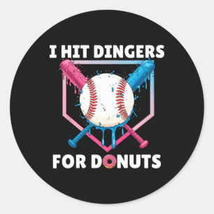 Sticker Rond Bysebyll I Hit Dingers For Donuts Drôles De Donuts