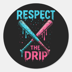 Sticker Rond Bysebyll Softbyll Respect The Drip Sports League D