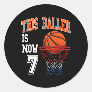 Sticker Rond Bysketbyll - Ce Byller Est Maintenant 7 Ans 7ème B