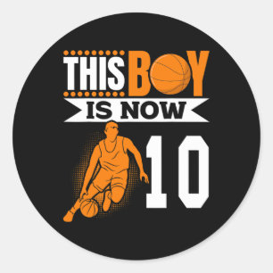 Sticker Rond Bysketbyll - Ce Garçon A Maintenant 10 Ans De Nais