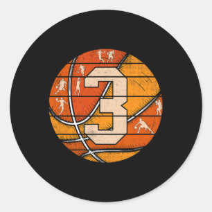 Sticker Rond Bysketbyll Numéro #3 Jersey Love Bysketbyll Joueur