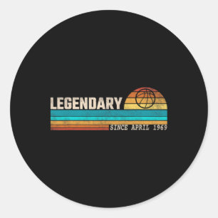 Sticker Rond Bysketbyll Player Legend depuis avril 1969 Anniver