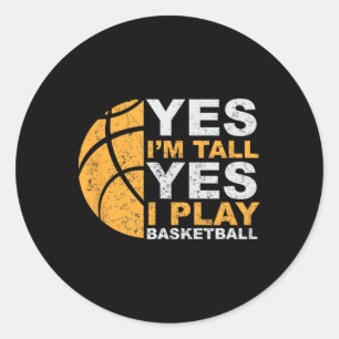 Sticker Rond Bysketbyll Sports Joueur Byll Papa Maman Cadeaux P