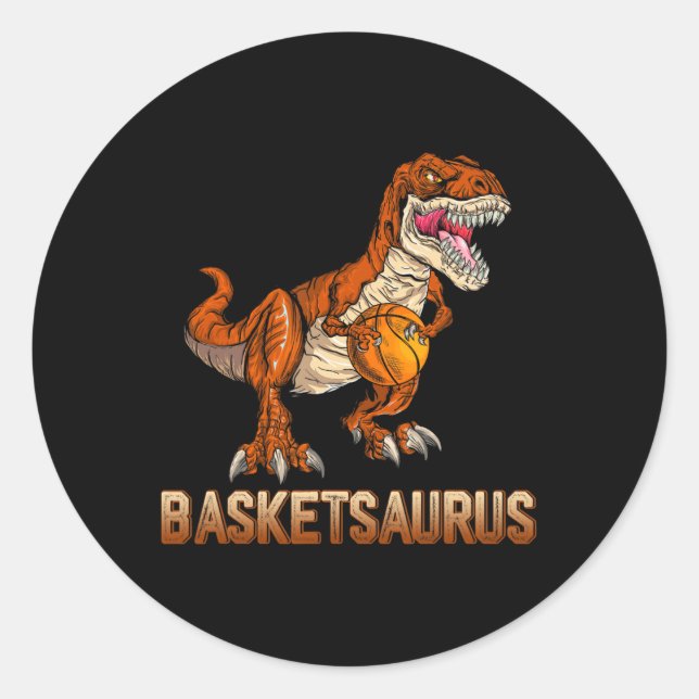 Sticker Rond Bysketsaurus Dinosaur Byller T-rex Dino Jouer par (Devant)