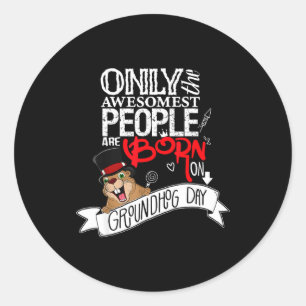 Sticker Rond C anniversaire de la Chandeleur de Punxsy Phils le