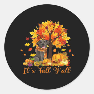 Sticker Rond C’est automne Y’all Halloween Thanksgiving Retro G