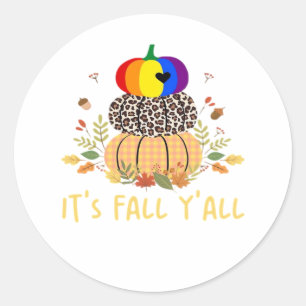 Sticker Rond C’est Fall Y’all LGBTQ Pride Citrouille Creative C
