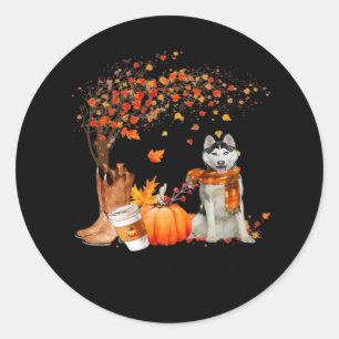 Sticker Rond C’est l’automne Y’all Dog Thanksgiving Halloween A