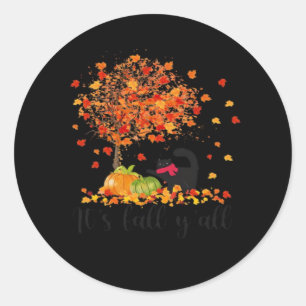 Sticker Rond C’est l’automne Y’all mignon amateurs Thanksgiving
