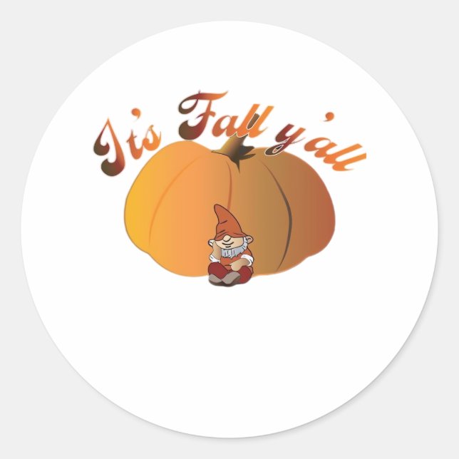 Sticker Rond C’est l’automne Y’all Minimal Clean (Devant)