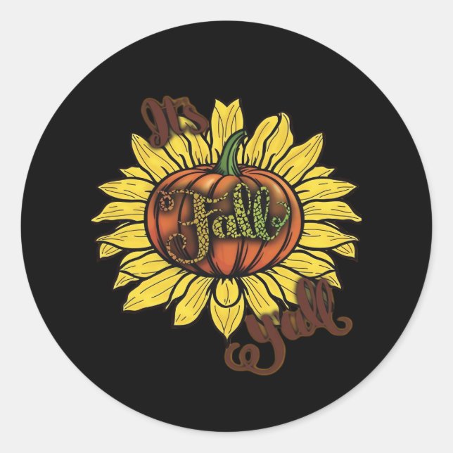 Sticker Rond C’est la Décontractée créative de Fall Y’all (Devant)