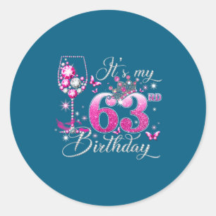 Sticker Rond C&# ; est mon 63e anniversaire Nk 63 ans Anniversa