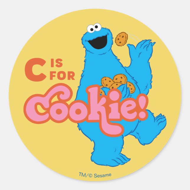 Sticker Rond C est pour Cookie (Devant)